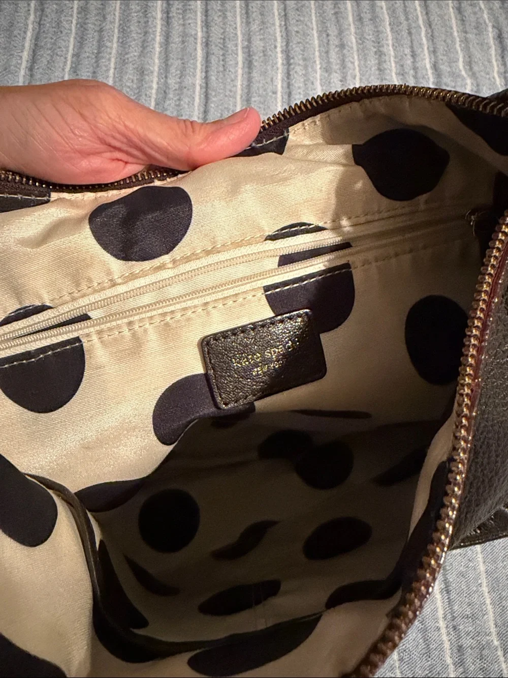 kate spade Dark Brown Pebbled Leather Hobo Bag